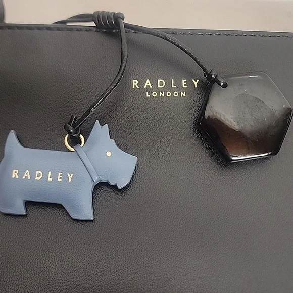 Radley London Liverpool Street Vintage Black Crossbody Bag Gold Accents & Charms - Picture 2 of 14